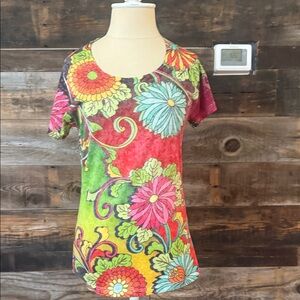 Colorful Floral Short Sleeve Tee
